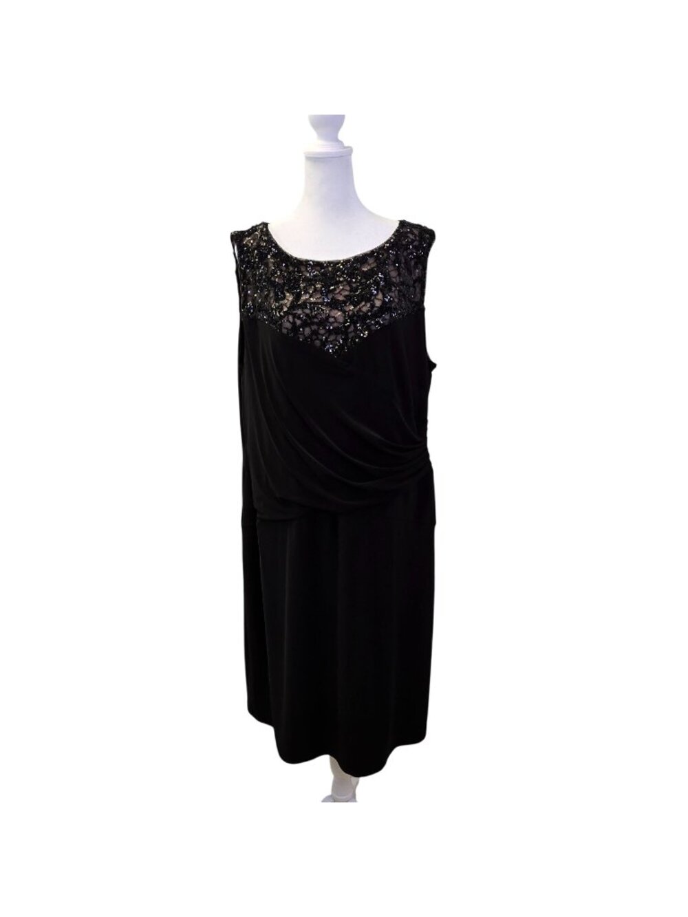 Lauren Ralph Lauren Sequin Embellished Side Ruched Dress Size 20W